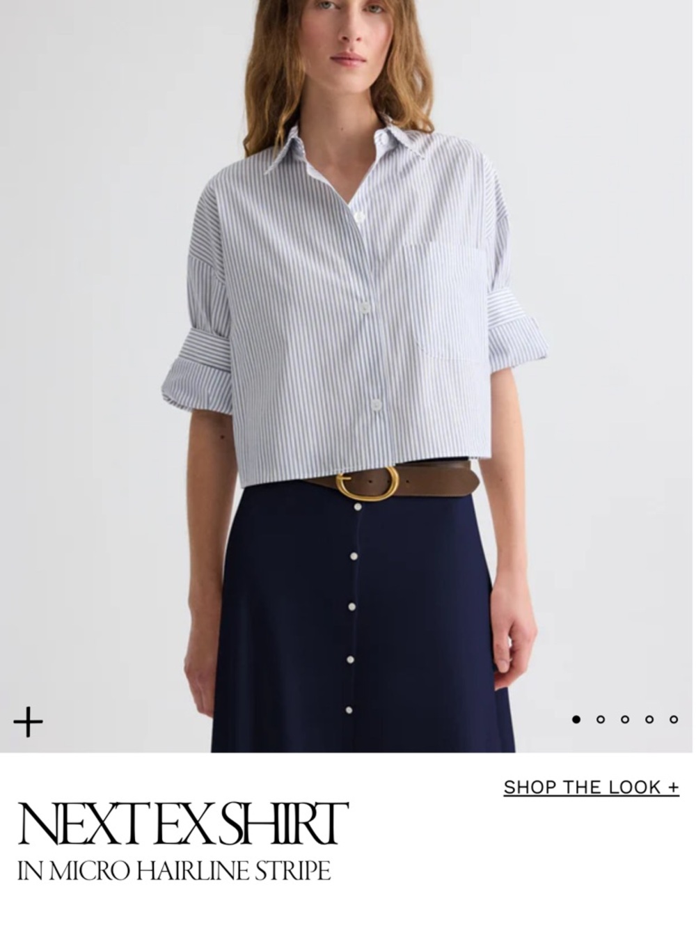 Striped Green & White Button-Down Shirt